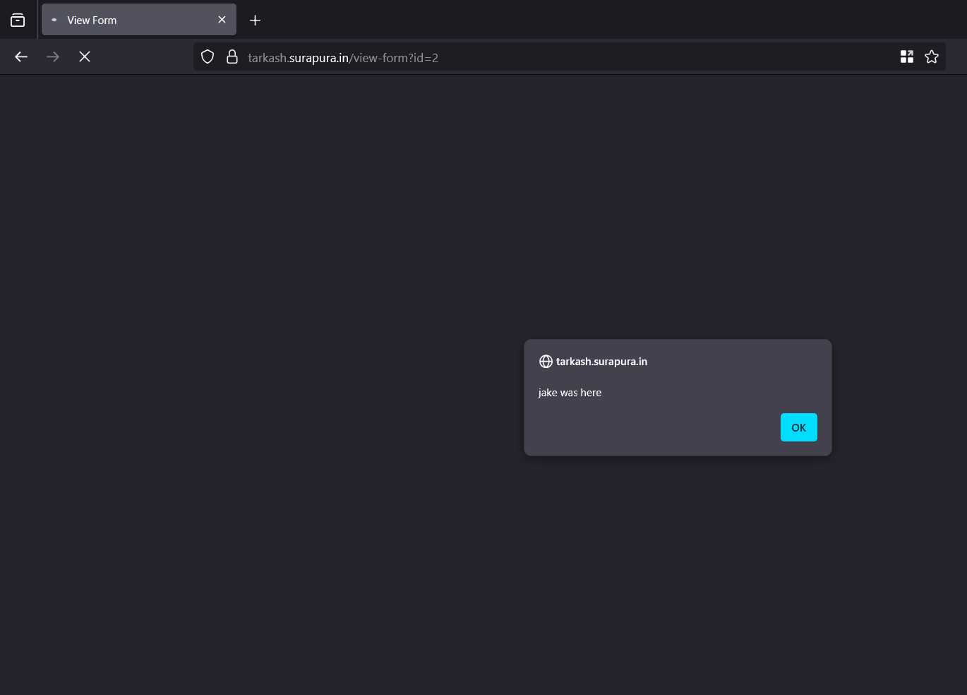 Form Submission Screenshot