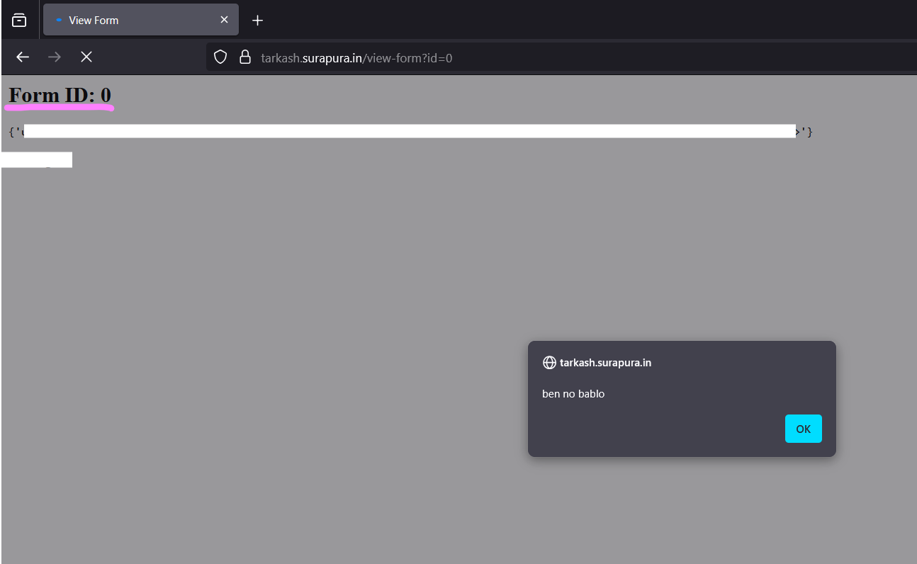 XSS Payload Screenshot
